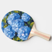 Blue Hydrangea Flowers Watercolor Floral 卓球ラケット (横)