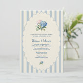 Blue Hydrangea French Country Bridal Shower 招待状 (スタンド正面)