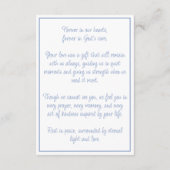Blue Hydrangea Funeral Memorial Prayer Card エンクロージャーカード (裏面)