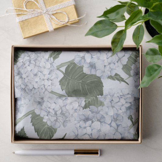 Blue Hydrangea Garden Floral 薄葉紙 (ギフト)