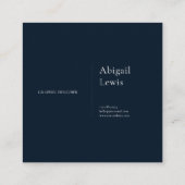 Blue Hydrangea Gold Celestial Frame Midnight スクエア名刺 (裏面)