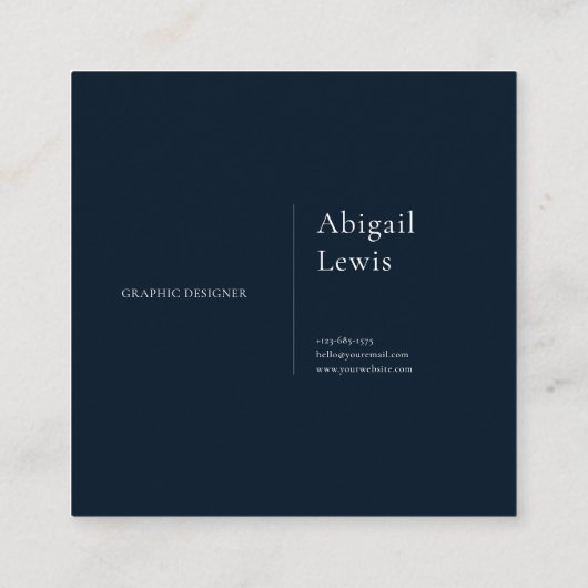 Blue Hydrangea Gold Celestial Frame Midnight スクエア名刺 (裏面)