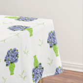  Blue Hydrangea Green Vase Coastal Pattern テーブルクロス (インサイチュ)