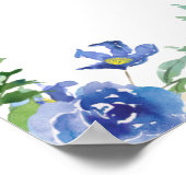 Blue Hydrangea  Greenery Chic Wedding Welcome ポスター (角)