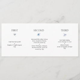 Blue Hydrangea Horizontal Wedding Menu メニュー