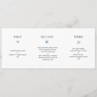 Blue Hydrangea Horizontal Wedding Menu メニュー