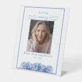 Blue Hydrangea In Loving Memory Tribute Remebrance 台座サイン (正面)