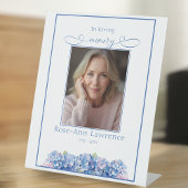Blue Hydrangea In Loving Memory Tribute Remebrance 台座サイン