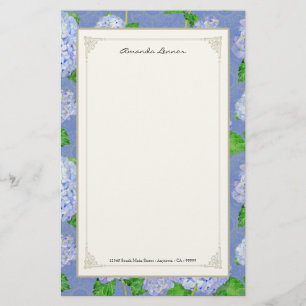 Blue Hydrangea Lace Floral Formal Elegant Weddings 便箋