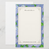 Blue Hydrangea Lace Floral Formal Elegant Weddings 便箋 (正面/裏面)