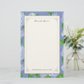 Blue Hydrangea Lace Floral Formal Elegant Weddings 便箋 (スタンド正面)