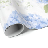 Blue Hydrangea Luxe Floral Wrapping Paper ラッピングペーパー (ロールコーナー)