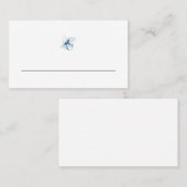 Blue Hydrangea Minimalist Wedding Place Card プレイスカード (正面/裏面)