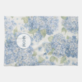 Blue Hydrangea MOM Tea Towel Coastal Gift キッチンタオル (横)