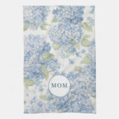 Blue Hydrangea MOM Tea Towel Coastal Gift キッチンタオル (縦)