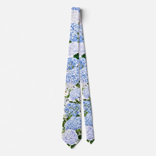Blue hydrangea neck tie ネクタイ (正面)
