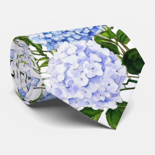 Blue hydrangea neck tie ネクタイ (ロール)