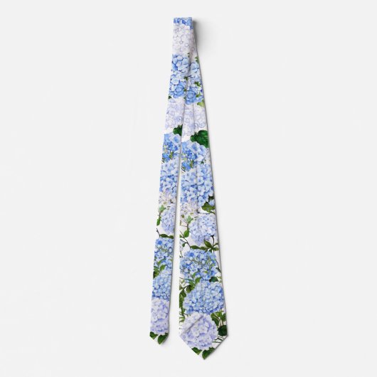 Blue hydrangea neck tie ネクタイ (裏面)