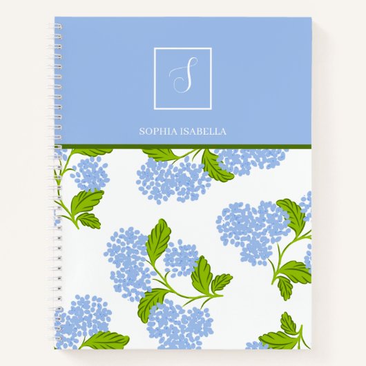 Blue Hydrangea Notebook ノートブック (正面)