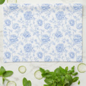 Blue Hydrangea Pattern Watercolor Floral Botanical キッチンタオル (折り畳み)