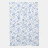 Blue Hydrangea Pattern Watercolor Floral Botanical キッチンタオル (縦)