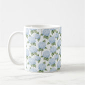 Blue Hydrangea Pattern Watercolor Floral Botanical コーヒーマグカップ (左)