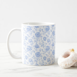 Blue Hydrangea Pattern Watercolor Floral Botanical コーヒーマグカップ