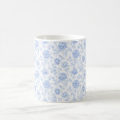 Blue Hydrangea Pattern Watercolor Floral Botanical コーヒーマグカップ (中央)