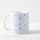 Blue Hydrangea Pattern Watercolor Floral Botanical コーヒーマグカップ (左)