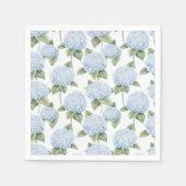 Blue Hydrangea Pattern Watercolor Floral Botanical スタンダードカクテルナプキン (正面)