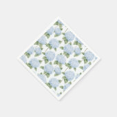 Blue Hydrangea Pattern Watercolor Floral Botanical スタンダードカクテルナプキン (角)