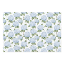 Blue Hydrangea Pattern Watercolor Floral Botanical