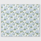 Blue Hydrangea Pattern Watercolor Floral Botanical ラッピングペーパー (フラット)