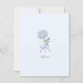 Blue Hydrangea Personalized Note Card サンキューカード (正面)