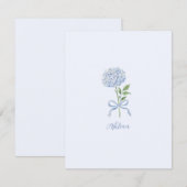 Blue Hydrangea Personalized Note Card サンキューカード (正面/裏面)