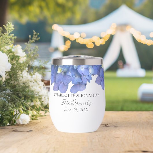 Blue Hydrangea Petals Wedding Personalized Names (ウェディング (回転後))