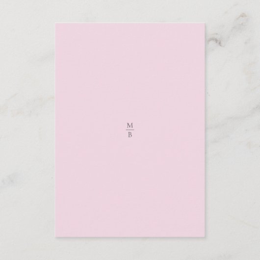 Blue Hydrangea Pink Floral Wedding Website QR Code エンクロージャーカード (裏面)