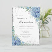 Blue Hydrangea Quinceañera Celebration 15 招待状 (スタンド正面)