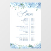 Blue Hydrangea Services Menu ウィンドウサイン (シート)