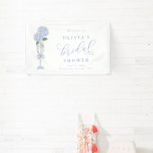  Blue Hydrangea & Silver Champagne Welcome 横断幕 (インサイチュ)