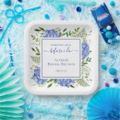 Blue Hydrangea Something Blue Before I Do ペーパープレート (パーティー)