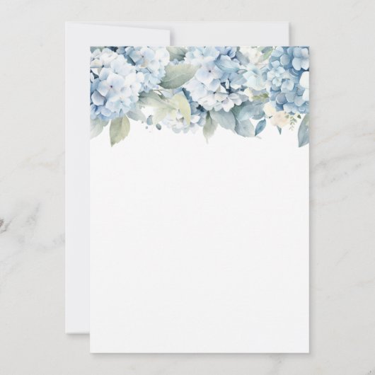 Blue Hydrangea Something Blue Bridal Shower Invite 招待状 (裏面)