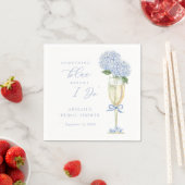 Blue Hydrangea Something Blue Personalized スタンダードカクテルナプキン (インサイチュ)