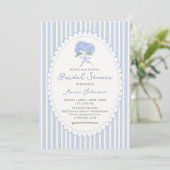 Blue Hydrangea Stripes Bridal Shower Invitation 招待状 (スタンド正面)