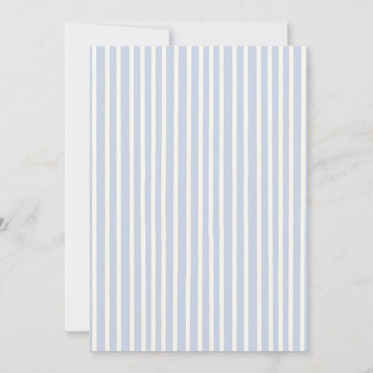 Blue Hydrangea Stripes Bridal Shower Invitation 招待状 (裏面)