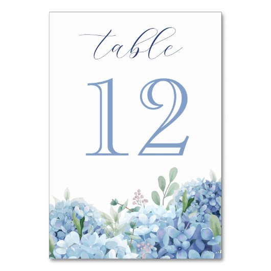 Blue Hydrangea Table Number テーブルナンバー (正面)