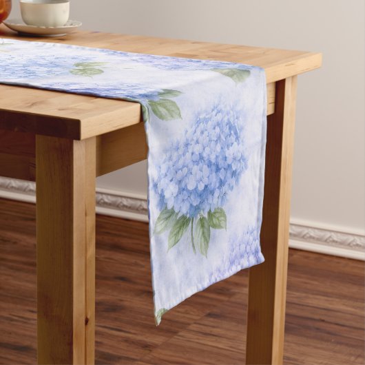 Blue Hydrangea Table Runner | Coastal Hamptons ショートテーブルランナー (インサイチュ)