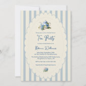 Blue Hydrangea Tea Party Bridal Shower 招待状 (正面)