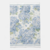 Blue Hydrangea Tea Towel Coastal Cottage Gift キッチンタオル (縦)