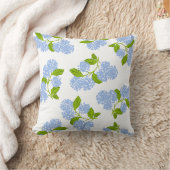 Blue Hydrangea Throw Pillow クッション (ブランケット)